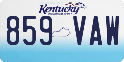 KY license plate 859VAW