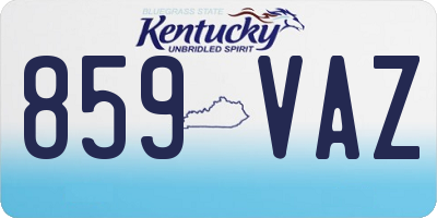 KY license plate 859VAZ