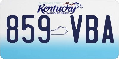 KY license plate 859VBA