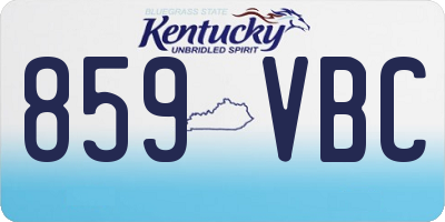 KY license plate 859VBC