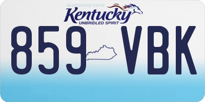 KY license plate 859VBK