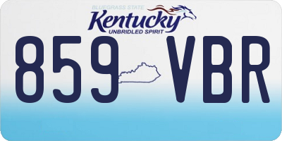 KY license plate 859VBR