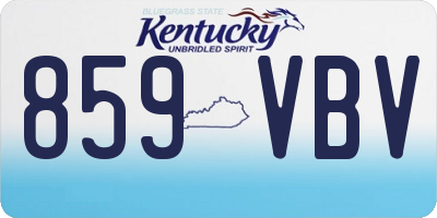 KY license plate 859VBV