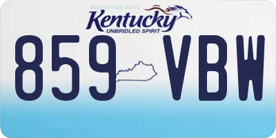 KY license plate 859VBW