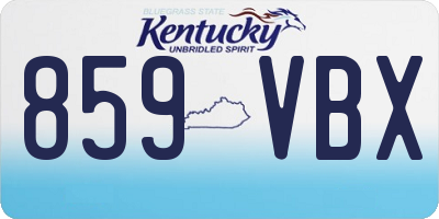KY license plate 859VBX