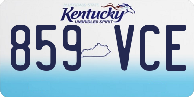 KY license plate 859VCE