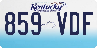 KY license plate 859VDF
