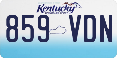 KY license plate 859VDN