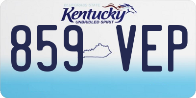 KY license plate 859VEP
