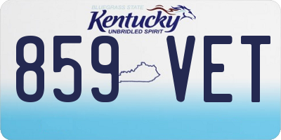 KY license plate 859VET