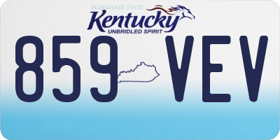 KY license plate 859VEV