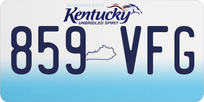 KY license plate 859VFG