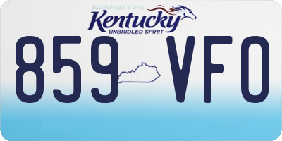 KY license plate 859VFO