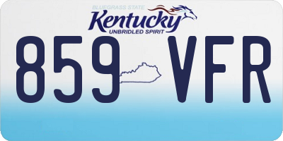 KY license plate 859VFR