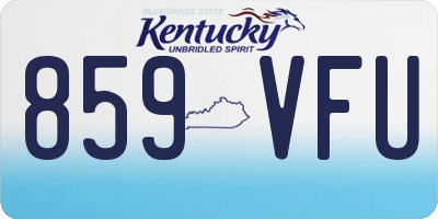 KY license plate 859VFU