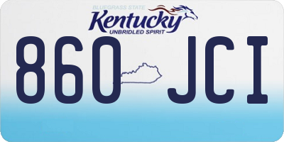 KY license plate 860JCI