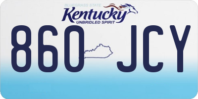 KY license plate 860JCY