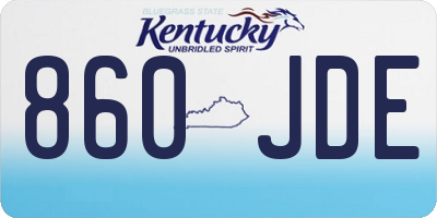 KY license plate 860JDE