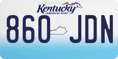 KY license plate 860JDN