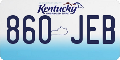KY license plate 860JEB