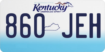 KY license plate 860JEH