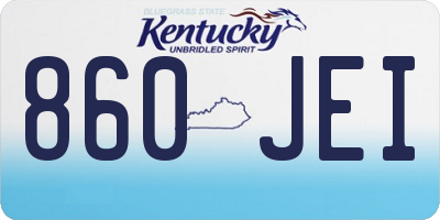 KY license plate 860JEI