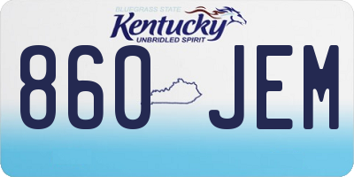 KY license plate 860JEM