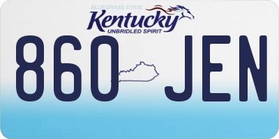 KY license plate 860JEN