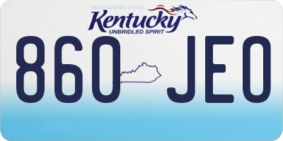 KY license plate 860JEO