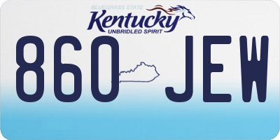 KY license plate 860JEW