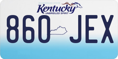KY license plate 860JEX