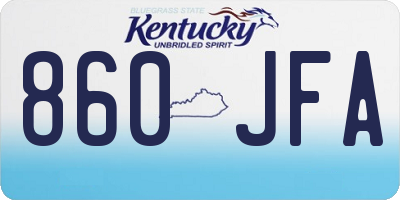 KY license plate 860JFA