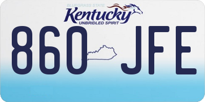 KY license plate 860JFE