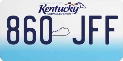 KY license plate 860JFF