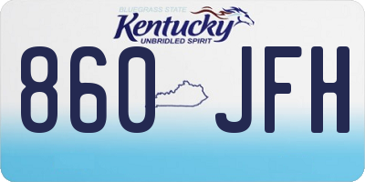 KY license plate 860JFH