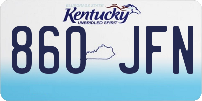 KY license plate 860JFN