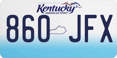 KY license plate 860JFX