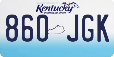 KY license plate 860JGK