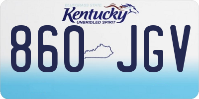 KY license plate 860JGV