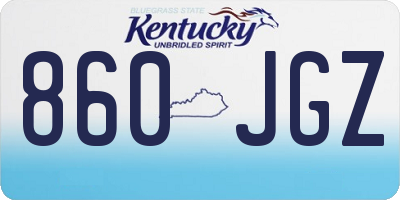 KY license plate 860JGZ