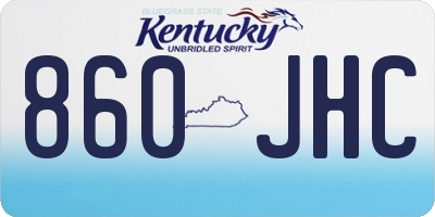 KY license plate 860JHC