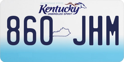 KY license plate 860JHM