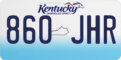KY license plate 860JHR