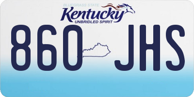 KY license plate 860JHS