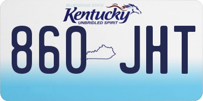 KY license plate 860JHT