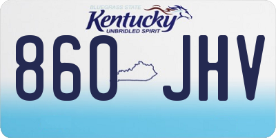 KY license plate 860JHV
