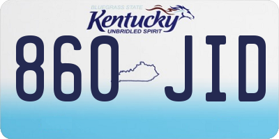 KY license plate 860JID