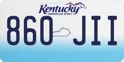 KY license plate 860JII