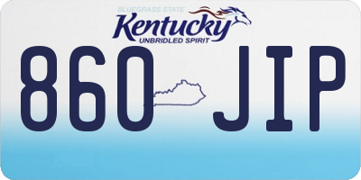 KY license plate 860JIP
