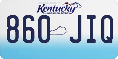 KY license plate 860JIQ